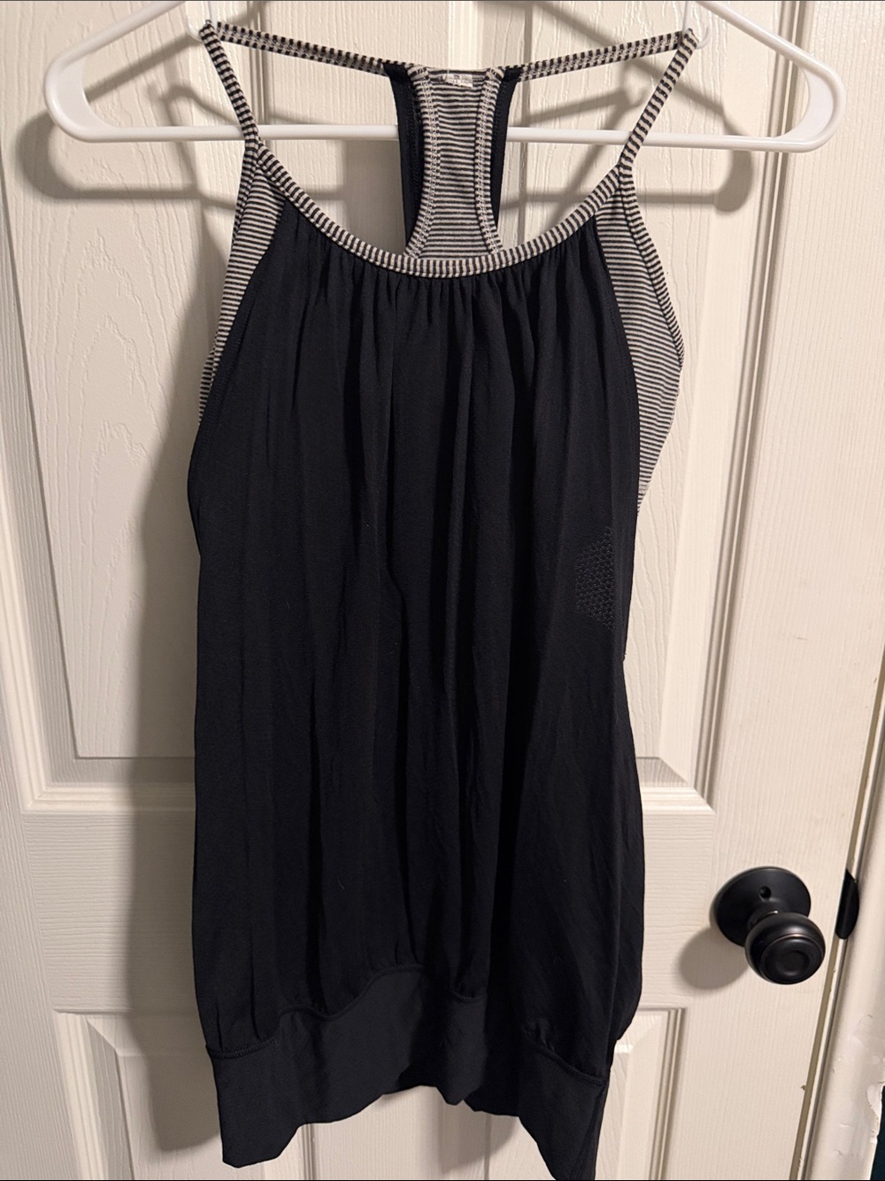 lululemon athletica Black Tank with Striped Trim